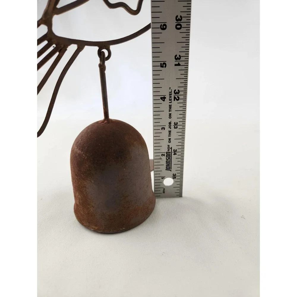 Vintage Cast Iron Hummingbird Wind Chime Primitive Rustic Metal Bell Bird